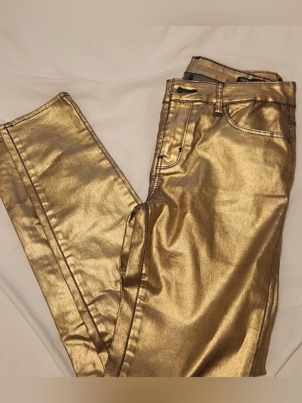 Buffalo Gold Metallic Skinny Jeans – Size 27 - Sexy Fitted Shine Denim - NWOT
